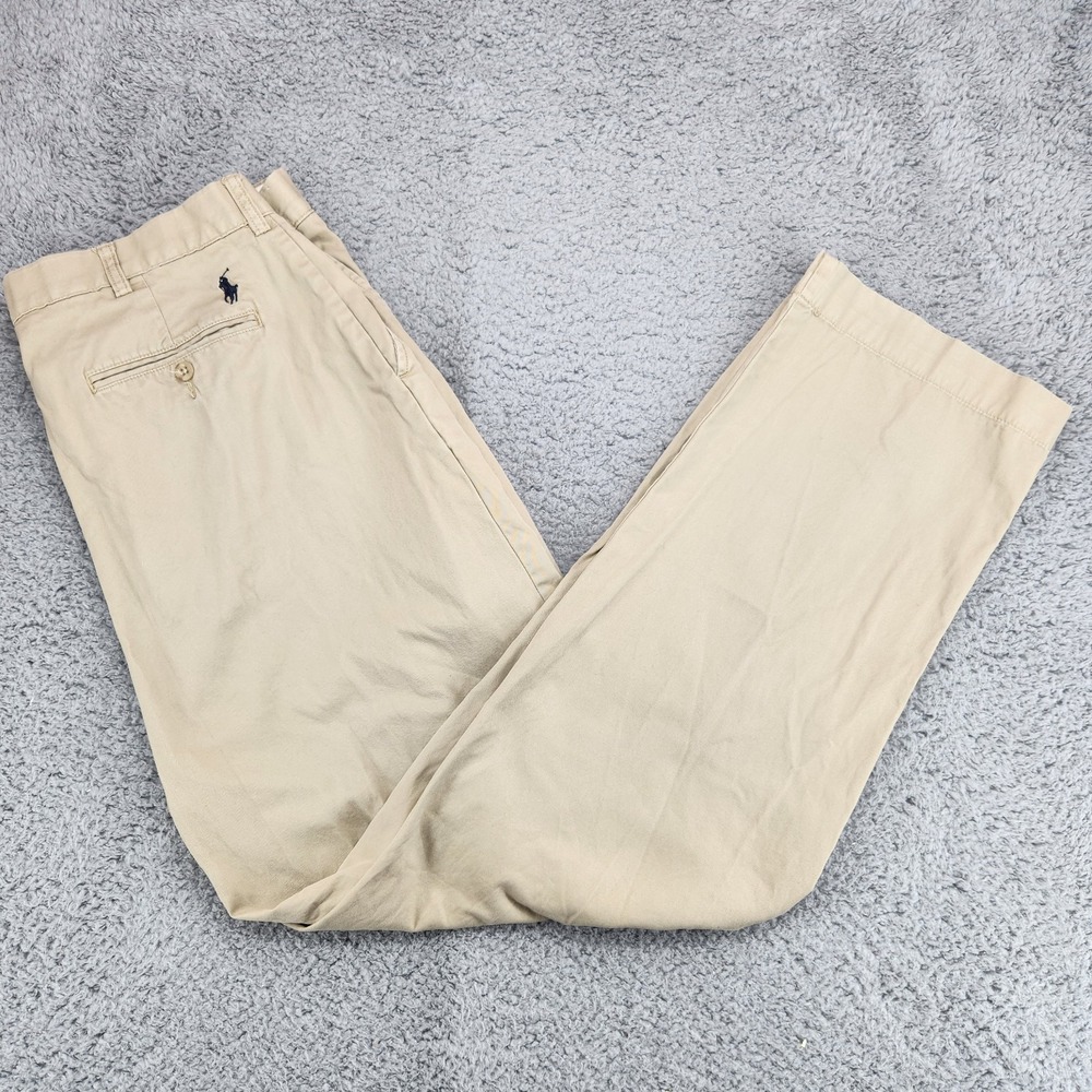 Polo Ralph Lauren Prospect Pant Mens 38x32  Tan 100% Cotton Pony Logo